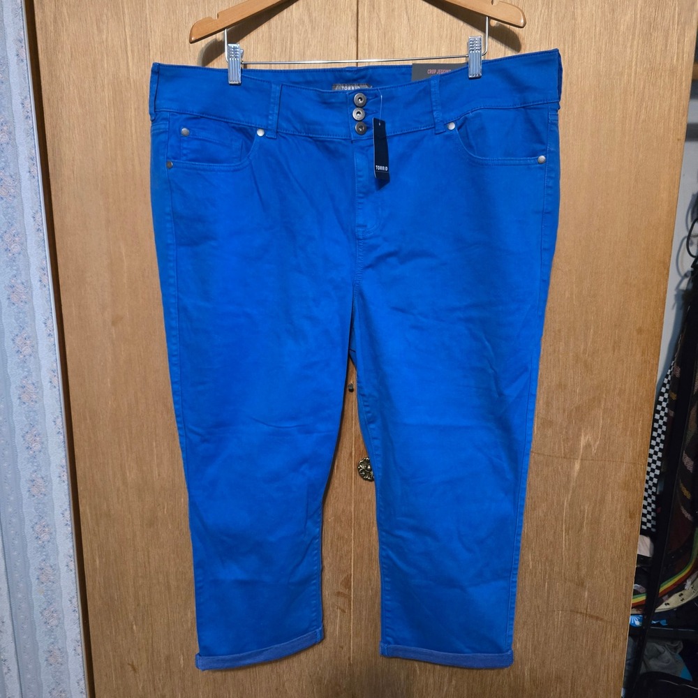 Torrid Crop Jegging 22 Pants Women Nautical Blue Casual High Rise Smooth Skinny